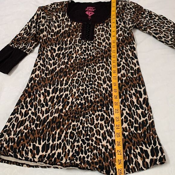 Betsey Johnson Intimates Leopard Print Nightie Pajama Gown Top Size S - Picture 9 of 11